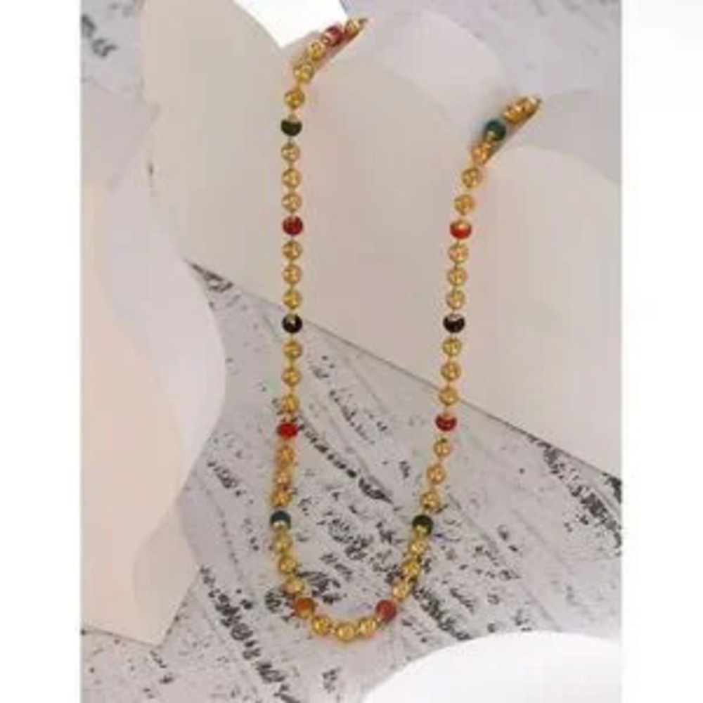 New Rainbow Necklace, Beaded Enamel Colorful?Necklace